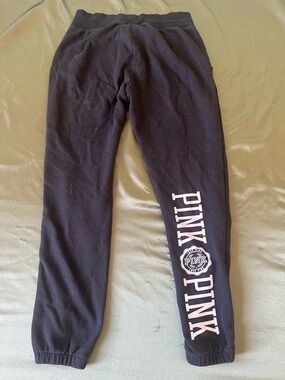 PINK Victoria's Secret Black Sweatpants with Pink Logo